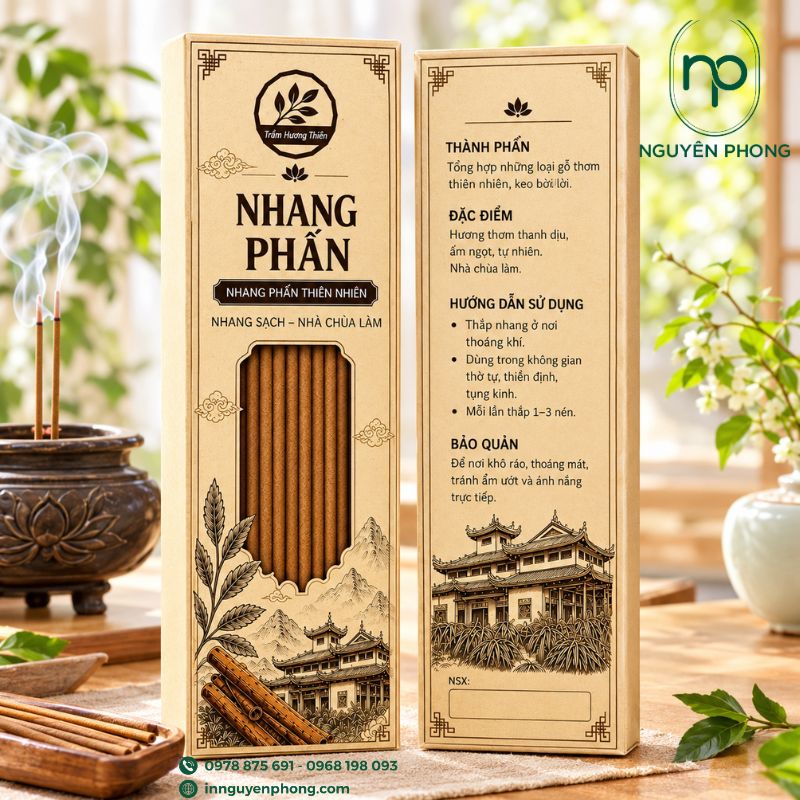 In hộp đựng nhang trầm 

